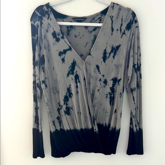 Rock & Republic Gray and Black Tie-Dye Women's Top size M - Picture 1 of 6
